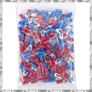 200pcs 16-14 AWG Red Blue Wire Connector Insulated Fork Terminal 4