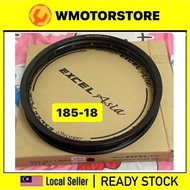 100% Original Takasago Excel Rim Asia 1.85 X 18 Black 36 Hole ( 1PCS) Malaysia 185 X18 RIM GELUNG GE