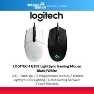 LOGITECH G102 Lightsync RGB Gaming Mouse - Black/White