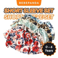 Kids Short Sleeve Clothing Set Baju Budak Set Lengan Pendek Butang Baby Outfit 6 Months - 6 Years