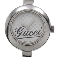 【日本直送】Gucci G-Circle 腕錶 Logo 105 不鏽鋼 石英 指針式顯示 白色錶盤 女錶【二手】