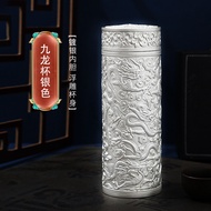 {WSIKEDUYF} FE Kowloon Silver Cup 999 Silver Ion Vacuum Cup Tea Water Separation Water Cup Large Cap