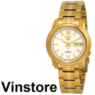 [Vinstore] Seiko 5 SNKK84 Automatic 21 Jewels Gold Tone Stainless Steel White Dial Men Watch SNKK84K1 SNKK84K