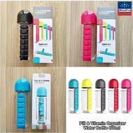 ขวดน้ำ+กล่องใส่ยา Pill & Vitamin Organizer Water Bottle 600ml