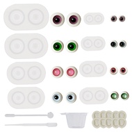 6PCS Doll Eye Mold Eyeball Resin Molds Resin Eyeball Casting Decorative Epoxy Eye Mold with Accessor