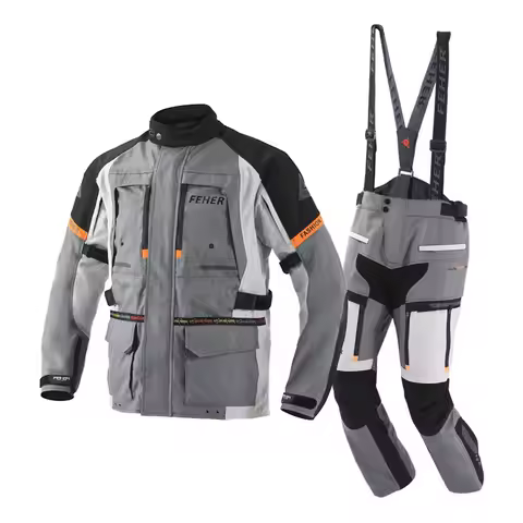FEHER Motorcycle Suit Waterproof Motocross Riding Pants Men Cold-proof Motorbike Jacket CE Protectiv