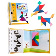 Coogam Travel Tangram Puzzle - Magnetic Pattern Block Book Road Trip Game Jigsaw Shapes Dissection S