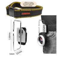 LOVIVER Stainless Steel Tool Belt Hook Portable Tape Holder Tool Organizer Attachment for Electricia