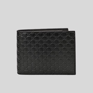 Gucci Men's Microguccissima GG Logo Leather Bifold Wallet With ID Slot Black 217044