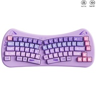 Ergonomic Bluetooth5.0 + 2.4G อุปกรณ์แยกคีย์บอร์ด 68 คีย์แมวน่ารัก Keycap คีย์บอร์ดไร้สายสําหรับ Win