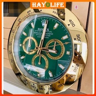 [HAYOLIFE]Rolex wall clock Submariner Daytona mute large clock metal shell Ditong wall clock luminous high-end decorative wall clock [home delivery]