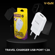V-GeN VTC1-15 Travel Charger 5V + 1M Micro USB Cable | USB Travel Charger Adapter + Micro Cable