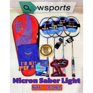 RS MICRON SABER LIGHT 73gr 6U Original Badminton Racket 2.0 3.0 5.0 6.0