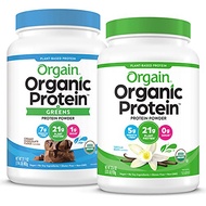 Orgain Organic Vegan Protein Powder + Greens, Creamy Chocolate Fudge (1.94lb) and Organic Vegan Prot