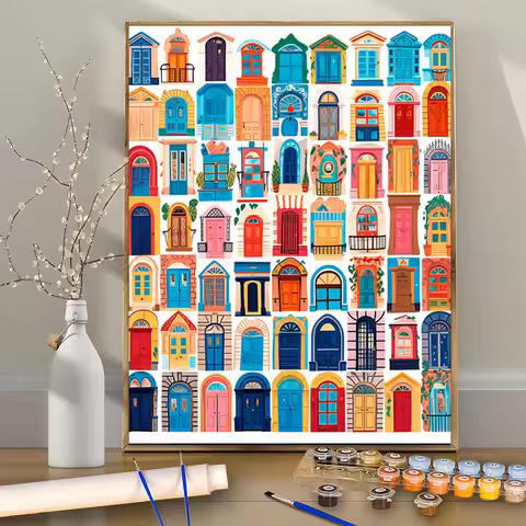 1pc frameless Professional Art Use, 1pc Paint by Numbers Kit Suitable for Beginners - 16x20 Inch Pai