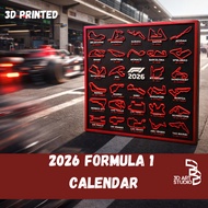3D Printed Formula 1 Wall Art – F1 2026 Race Calendar Track Display with Date