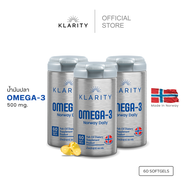 KLARITY Omega-3 Norway Daily โอเมก้า-3 นอร์เวย์ เดลลี่ น้ำมันปลา Fish Oil 500 mg จากประเทศนอร์เวย์ (
