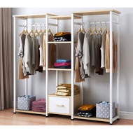 {Promosi Baru} Nordic Design Laundry Rack Large Capacity Wardrobe Clothes Hanger With Drawer Open Cl