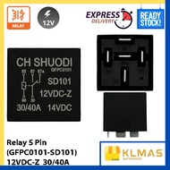 Relay 5 Pin 12V DC 30/40A (GFPC0101-SD101- Z)