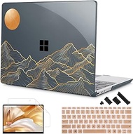 Mektron 2023 Microsoft Surface Laptop GO 3 Case 12.4" Compatible with Go 2/1 Laptop Cover 2022-2020 Releases Model 1943/2022 Plastic Hard Shell Case with Screen Protector, Abstract Mountain C111