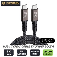 240W USB4 Type C Cable with Fast Charging 1m 8K Monitor 40Gbps USB 4 Thunderbolt 4 laptop smartphone