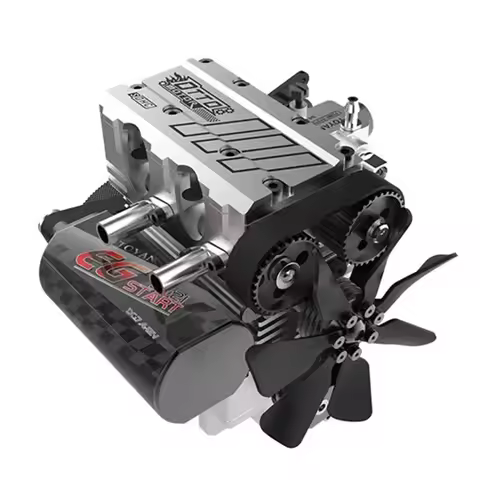 TOYAN FS-L200AC DIY Engine Model 7cc Inline 2 Cylinders 4 Stroke Air Cooled Nitro Engine Model Kit -