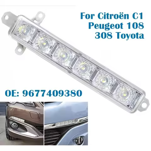 For Citroen C1 2006-2017 Citroen C3 2015-2019 9677409380 9802795580 PG2044330 Car DRL 6LED Daytime R