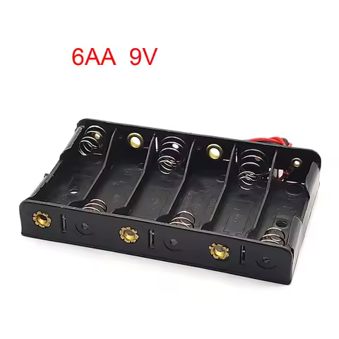 AA Battery Storage Case 6AA /5AA Battery Holder AA Battery Box Case With Cable 5/6 Slots Series 9V 7
