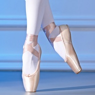 Women Ballet Dance Shoes Kids Girls Professional Ballet Pointe Dance Shoes with Ribbons