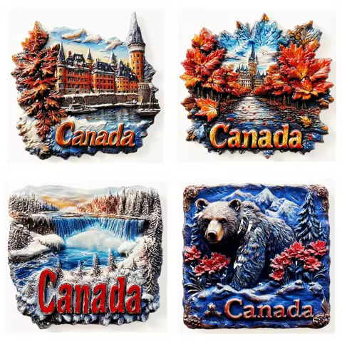 Canada Travel Souvenir Refrigerator Magnet Handmade 3D Refrigerator Magnet Decorative Fridge Magnet