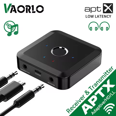 aptX Adaptive/LL/HD 2-in-1 Bluetooth Audio Transmitter Receiver 24Bit 96Khz 3.5MM AUX HIFI Music Wir