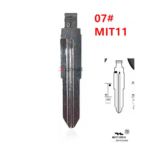 10pcs 07# MIT11 Key Blanks MIT11R Metal Uncut Blank Flip Remote Key Blade for Mitsubishi for Keydiy 