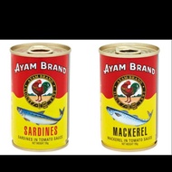 SARDINE AYAM BRAND SARDIN CAP AYAM MACKEREL AYAM BRAND 鸡标沙丁鱼( 425G | 230G | 155G )