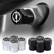 HYS 4pcs Silver and Black Metal Alloy Wheel Tire Valve with Car Emblem Air Cap Cover for Opel Insignia Astra Corsa Astra H M