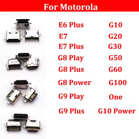 10pcs For Motorola Moto G10 G20 G30 G50 G60 G100 E6 E7 Plus G8 Play G9 Plus Power USB Charging Conne