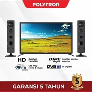 POLYTRON LED TV 24 inch PLD 24TV1855 DIGITAL + TOWER SPEAKER - CINEMAX