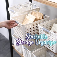CK Basket Storage Organizer Multipurpose Stackable Kitchen Cabinet House Basket Bathroom Bakul Plastik Barang Pakaian