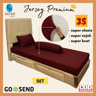 SPREI RESLETING (SET) JERSEY PREMIUM / SARUNG KASUR Uk 80x200x25-30CM KASUR SPRINGBED