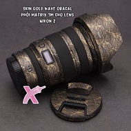 Miếng dán skin oracal 3M vân nổi wave gold cho lens Nikon Z/ 24-70 f4z/ 85 1.8S/ 50 1.8s...