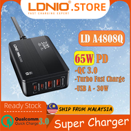 Best Travel Charger PD65W LDNIO A4808 A4808Q 65W USB C Portable Fast Charging Universal Type C For C