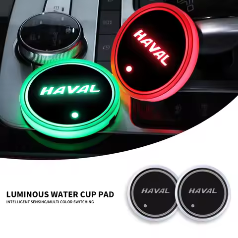 1/2pcs Car Luminous Water Cup Coaster 7 Colorful For Haval H6 Dargo M6 H9 H6S F7 F7X Jolion X DOG XY