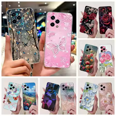 For Honor 200 Lite Case LLY-NX1 Cover Fashion Butterfly Silicone Protector Phone Case For Honor 200 