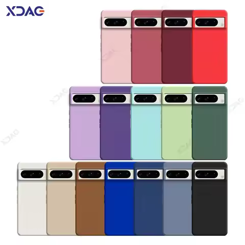 Original Cute Phone Cases for Google Pixel 8 8A Pro 5G Full Soft Luxury Square Liquid Silicone Back 