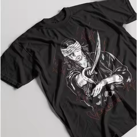 Summer Sale Vagabond T-Shirt Musashi Miyamoto Matahachi Honiden Retro Anime Manga Gift Shirt Men's R