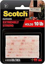 3M Scotch All-Weather EZPass iPass Fastlane Toll Fasteners, 8 Sets of 1 Inch x 3 Inches Strips, Clea