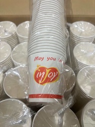 Injoy Paper Cup and Plain White Paper Cup 6.5oz, 8oz