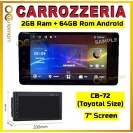 Carrozzeria 2gb Ram 7 inch Universal Car Android Player 2+64Gb IPS Screen Wifi Bluetooth