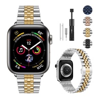 [HOT JUXXKWIHGWH 514] สายโลหะสำหรับ Apple Watch 7 6 5 4 SE Band 45มม. 44มม. 41มม. 40มม. สร้อยข้อมือสแตนเลสสายรัดข้อมือสำหรับ Iwatch 3 2 42มม. 38มม.