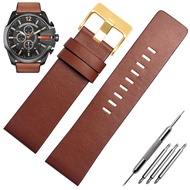 26MM 28MM 30MM 32MM Soft Calf Leather Strap Striped Watch Band for Diesel DZ4323 7333 Watch Strap Men's Wrist Watch Bands