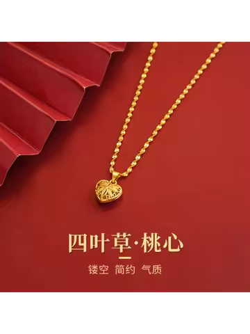 Heart Collarbone Chain 24K Gold AU999 Women - Classic style, delicate 24K material, reliable AU999 p